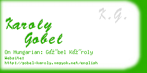 karoly gobel business card